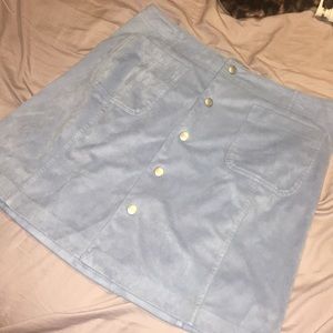 Light Blue Suede Skirt.